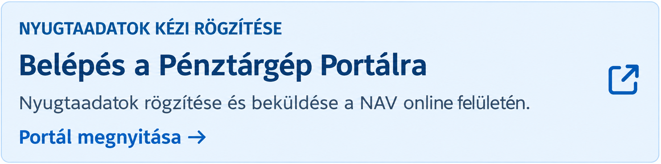 Belépés a Pénztárgép Portálra